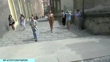 public nudity,flashing,naked in the street,czech