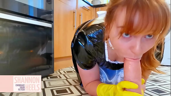 blowjob,high-heels,latex,POV,submissive,socks,cleaning,gloves,maid,sub,drooling,dirty-talk,housemaid,butt-plug,sock-fetish,spit-fetish,marigolds,latex-maid,high-heel-fetish,marigold-gloves