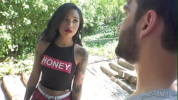 interracial,squirting,fishnets,deep-throat,submissive,rough-sex,goth,doggy-style,dark-hair,natural-breasts,burning-angel,punk-girl,punk-porn,tattoo-piercing,girl-boy,honey-gold,logan-pierce,huge-ape