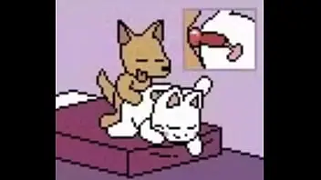 doggystyle,bed,cat,animated,knot,anal-sex,pixelated