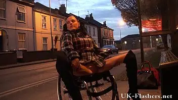 pussy,babe,public,with,outdoors,in,her,flashing,english,from,leah,caprice,wheelchair,handicapped