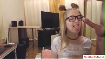 teen,tits,blonde,blowjob,amateur,homemade,small,glasses,webcam
