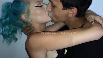 kiss,kissing,goth,gothic,tongue-kissing,french-kissing,blue-hair