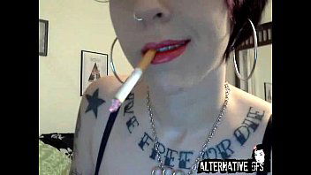 smoking,brunette,tattoo,amateur,busty,sofa,piercing,tats