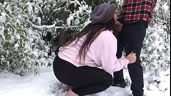 sex,fucking,outdoor,blowjob,doggystyle,real,amateur,homemade,clothed,fuck,public,big-ass,couple,bbw,standing,snow,cold,leggings,snowing,natural-tits