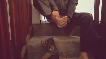 mature,boots,solo,masturbate,fetish,footjob,foot,biker,cockring,sox,soloboy,chaps,small-cock,old-man,leathers